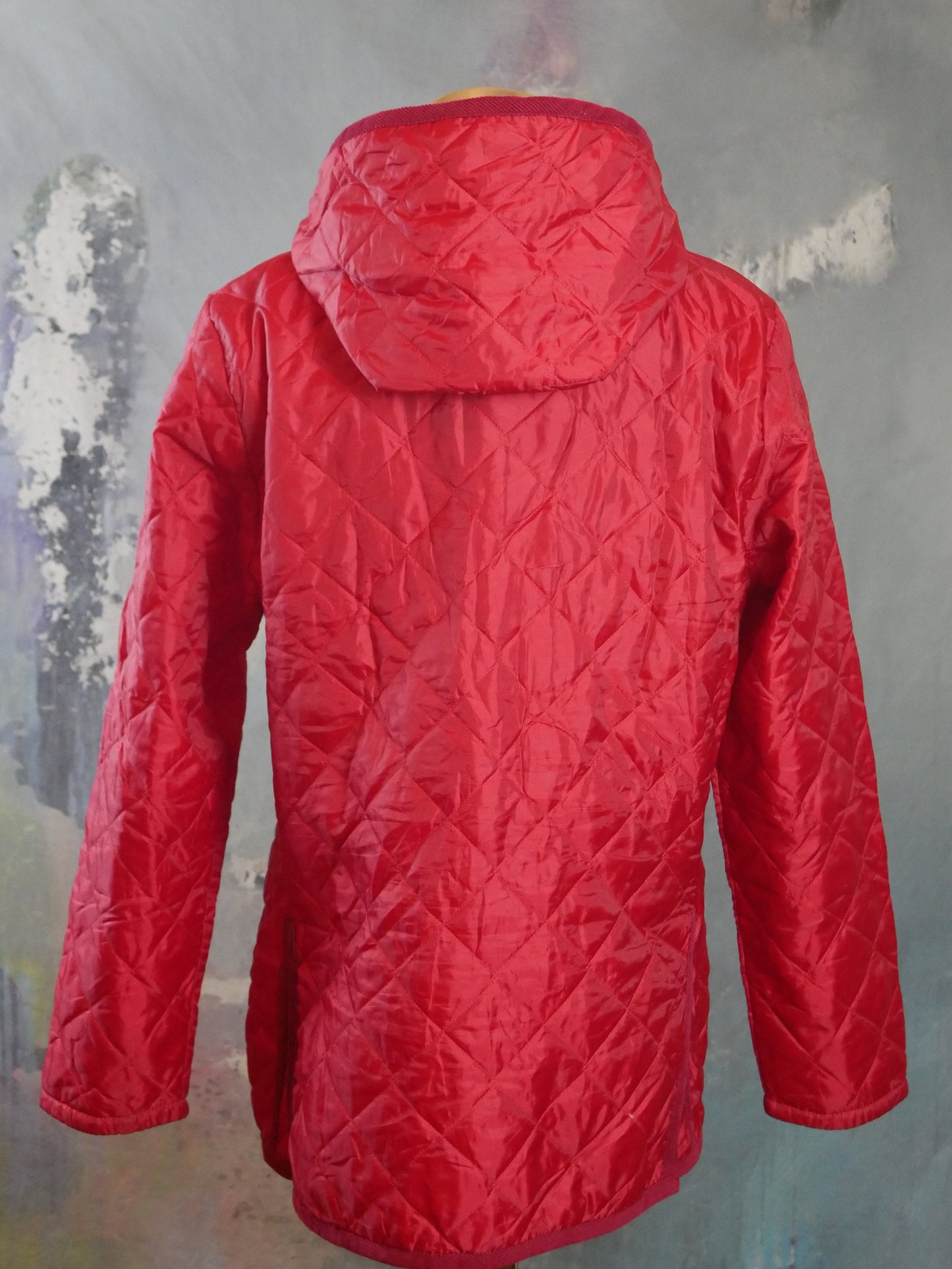 1990s British Vintage Raincoat | Red All-Weather Water-Resistant Jacket | Medium