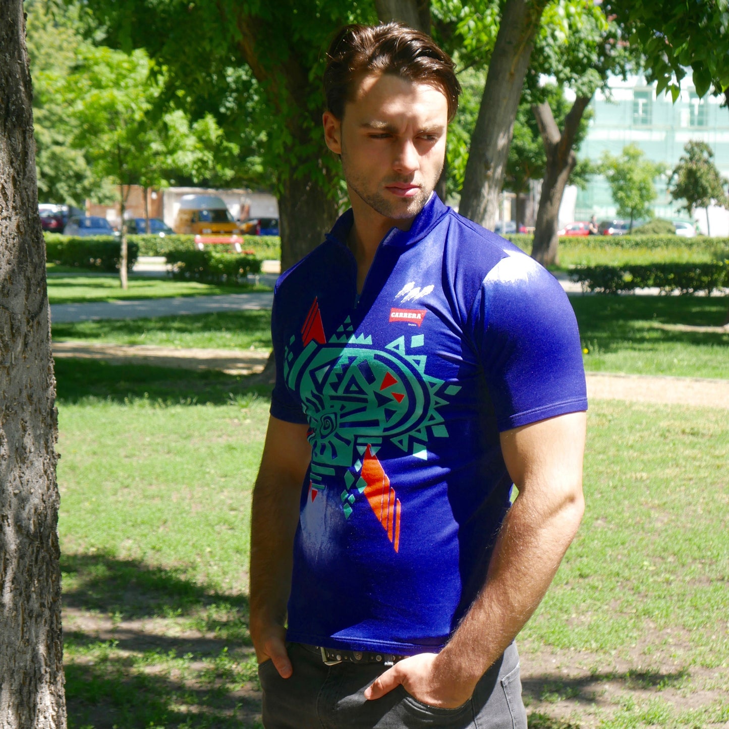 1990s Cycling Jersey | European Vintage Short Sleeve Biking Shirt | Medium