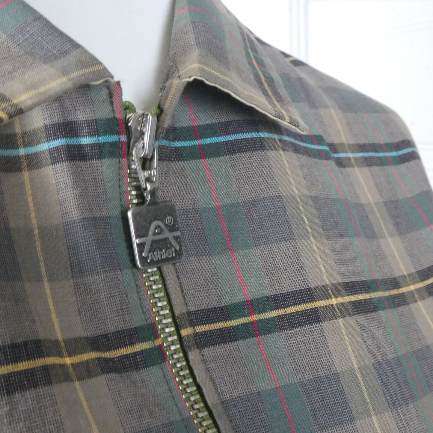 1980s Vintage Smock Top | Brown and Beige Long Plaid Blouse | Large