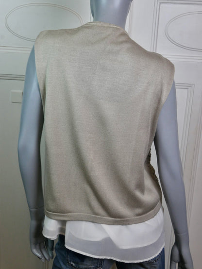 Taupe Vest | 90s European Vintage Womenswear | Large