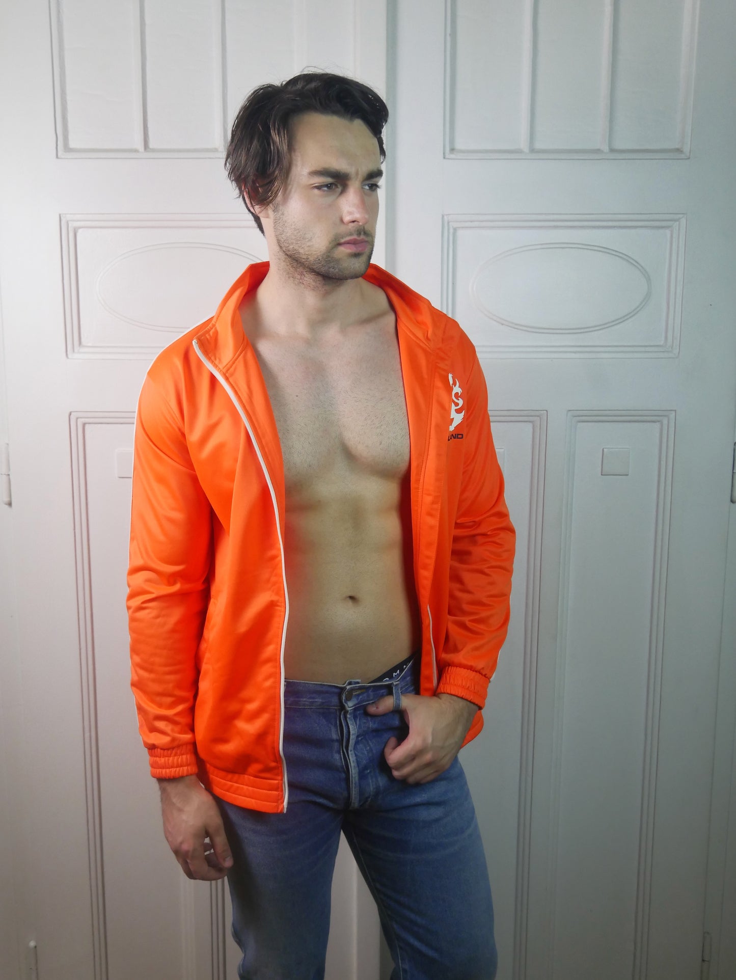 Y2K Track Jacket | Dutch Orange Sportswear | Medium