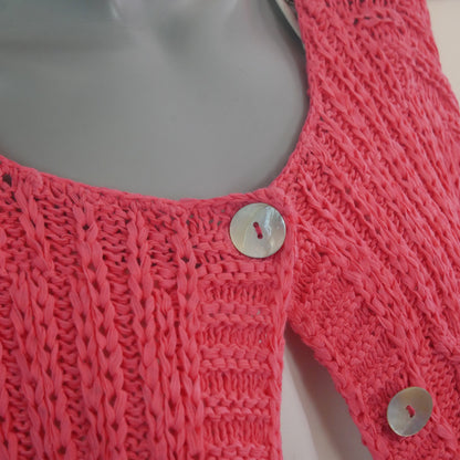 Vintage Pink Cardigan | 90s Sweater | Large