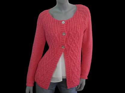 Vintage Pink Cardigan | 90s Sweater | Large