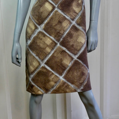 Sleeveless Dress | Brown Beige Silver | Extra Large