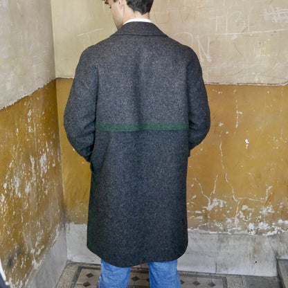 Charcoal Gray Loden Wool Overcoat | 1990s Vintage Winter Coat | XXL