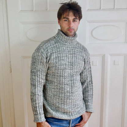 Gray Turtleneck Sweater | 90s Vintage Menswear | Large