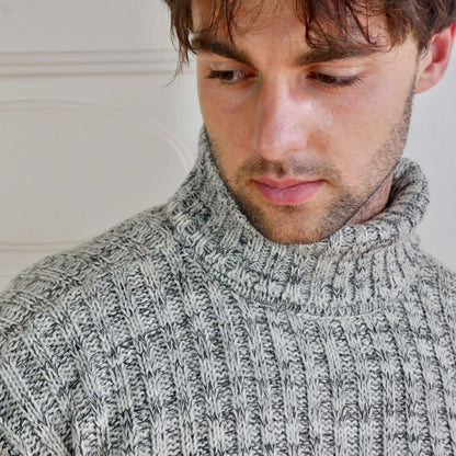 Gray Turtleneck Sweater | 90s Vintage Menswear | Large