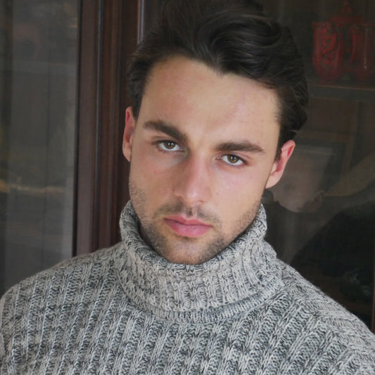 Gray Turtleneck Sweater | 90s Vintage Menswear | Large