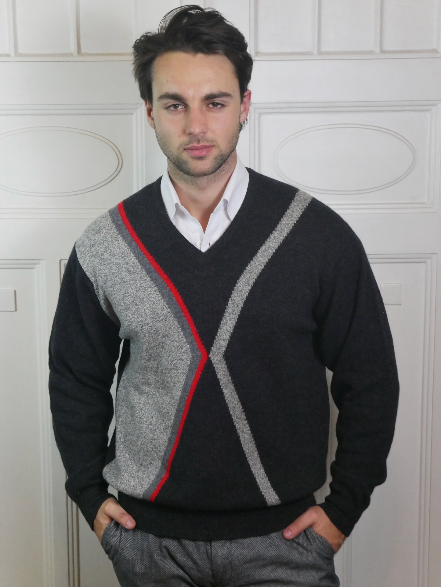 80s Vintage Preppy Sweater | Soft Scottish Lambswool | Extra Large