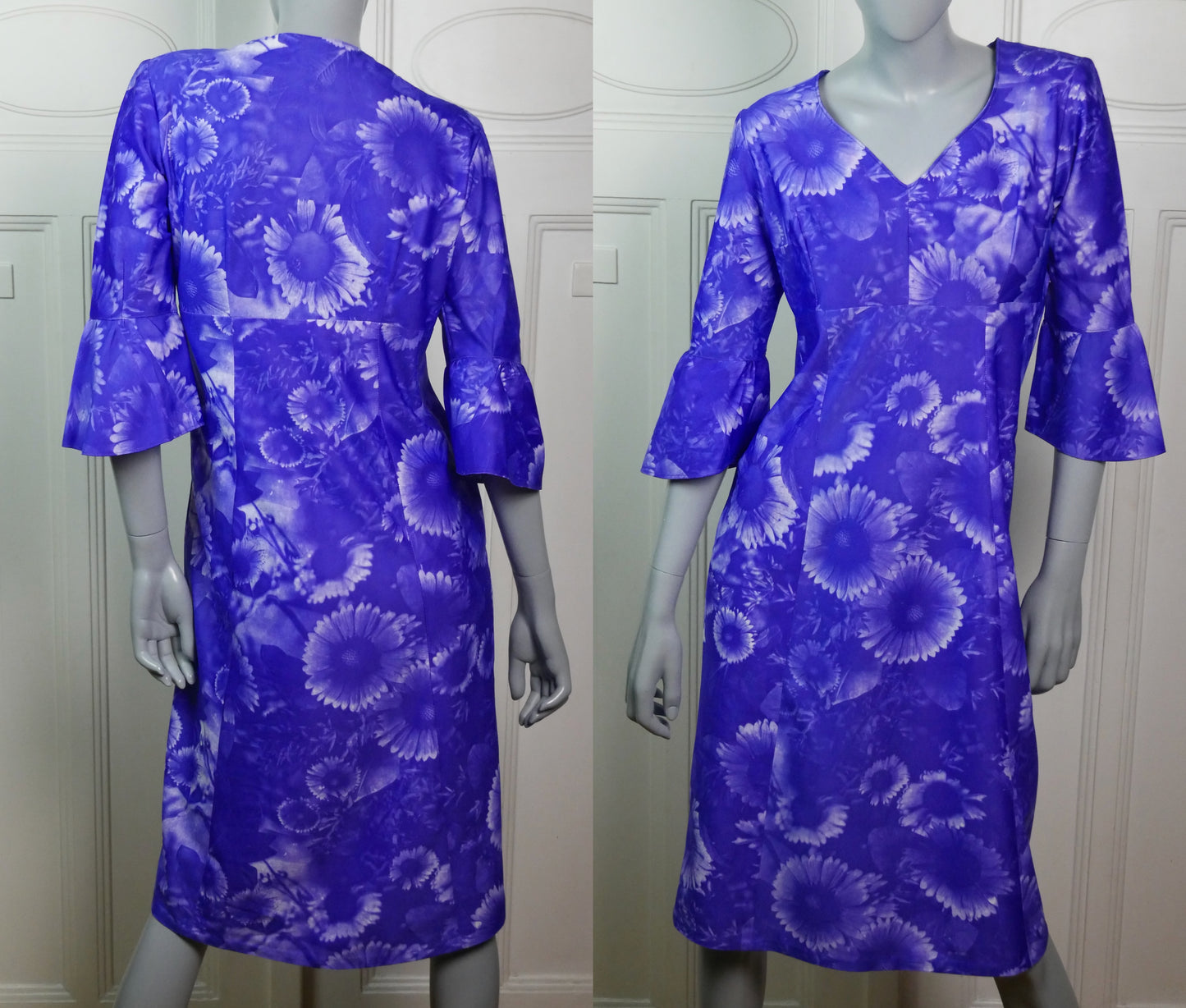 Floral Purple Dress | 1970s Vintage Womenswear | Medium