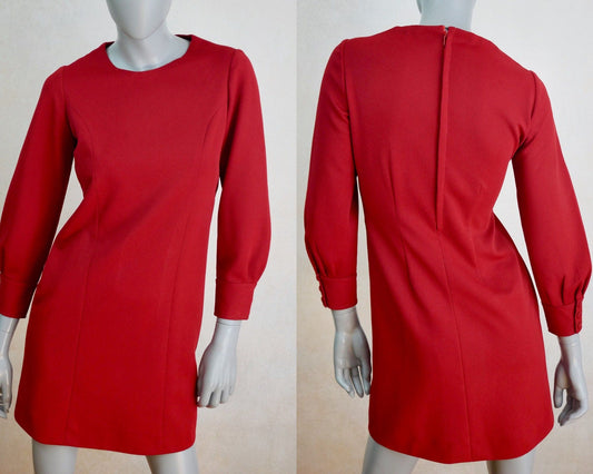 1960s Vintage Red Dress Leo Gabor Vintage
