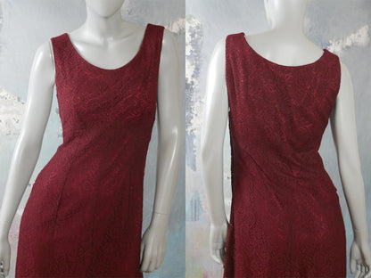 1960s Vintage Sleeveless Dress | Burgundy Cotton Paisley | Mod Summer Style Leo Gabor Vintage