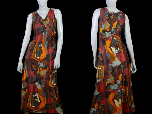 1970s Maxi | Vintage Long Sleeveless Dress Leo Gabor Vintage