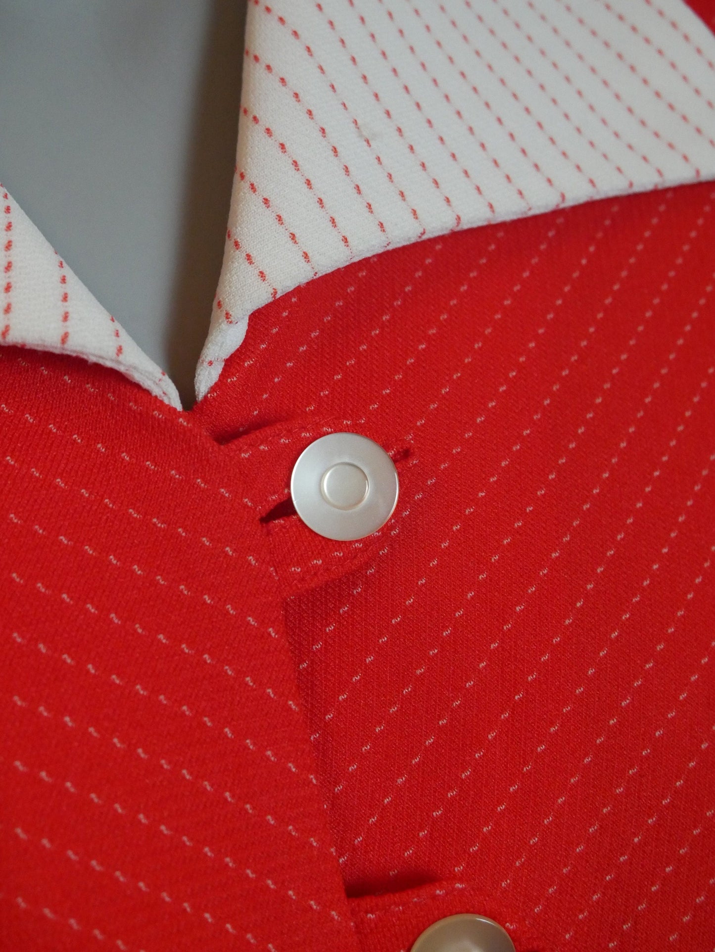 1970s Wide Collar Red Dress Leo Gabor Vintage