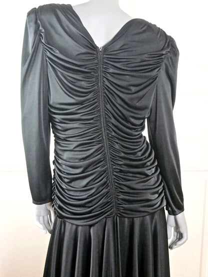 1980s Vintage Black Evening Dress Leo Gabor Vintage