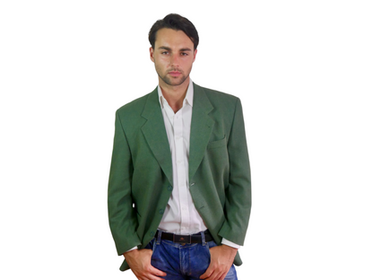 90s Vintage Green Blazer | Men's Sport Coat | Extra Large Leo Gabor Vintage