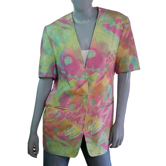 90s Vintage Pastel Blazer | Women's Summer Jacket Leo Gabor Vintage