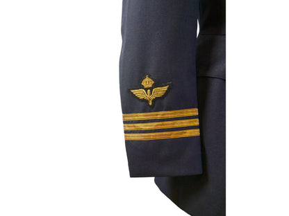 Vintage Air Force Jacket | 60s Swedish Military Officer Uniform Blazer| Medium Leo Gabor Vintage