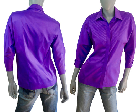 Vintage Purple Silk Blouse Leo Gabor Vintage