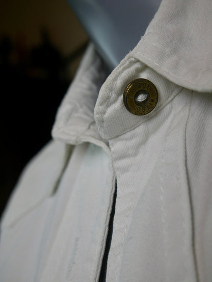 Vintage White Denim Sleeveless Top | Y2K Shirt Vest Blouse | Medium Leo Gabor Vintage