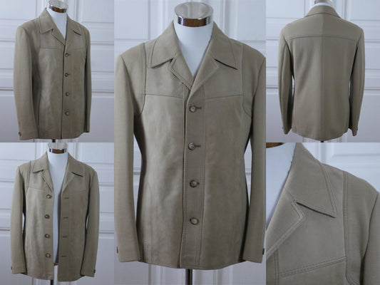 1970s Men's Retro Wool & Genuine Suede Leather European Vintage Jacket | Medium