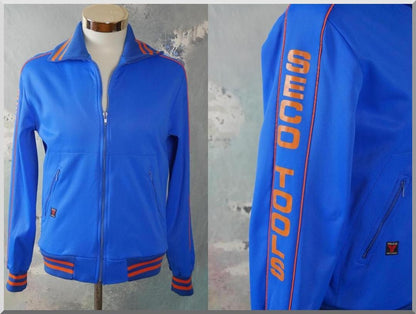 1980s Track Jacket | Swedish Vintage Blue & Orange | Medium