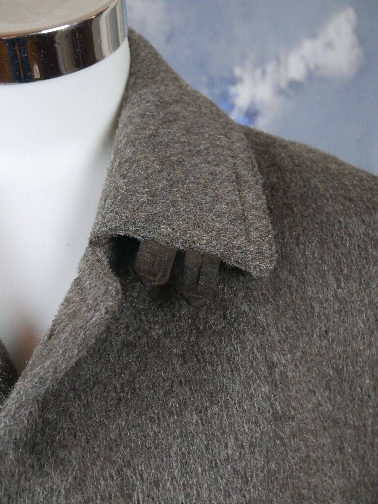 1980s Brown Overcoat | Mohair Wool Blend Men's German Vintage Winter Coat | Large