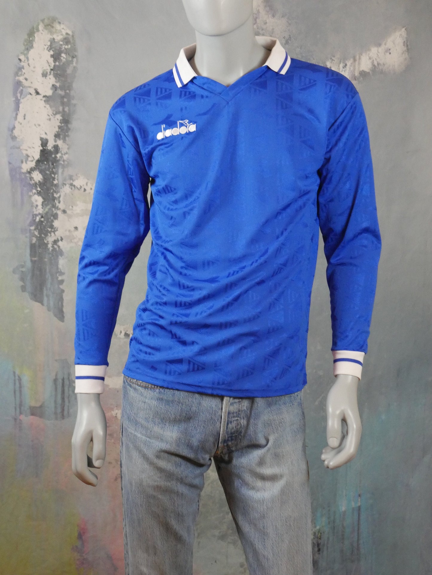 1990s Diadora Football Shirt | Long-Sleeve Italian Soccer Jersey | Medium