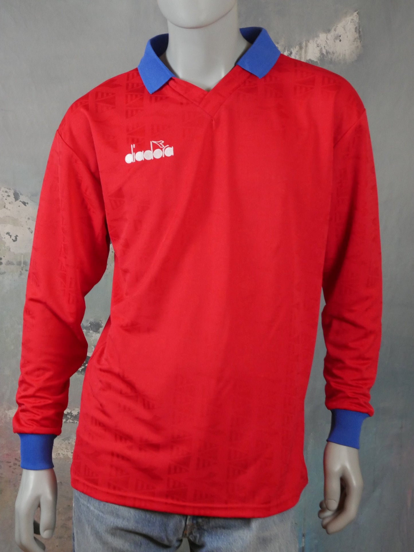 1990s Diadora Football Shirt | Long-Sleeve Soccer Sport Shirt | Large