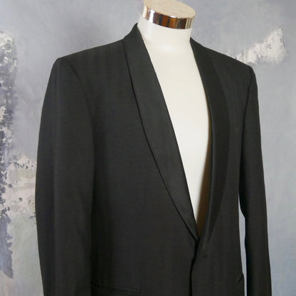 1980s Vintage Tuxedo Jacket | Black Formal Smoking Jacket | Large