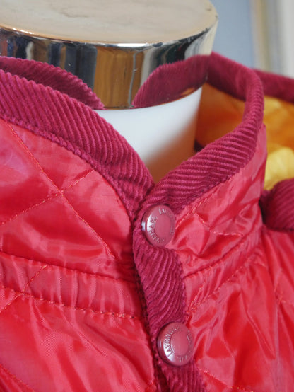 1990s British Vintage Raincoat | Red All-Weather Water-Resistant Jacket | Medium