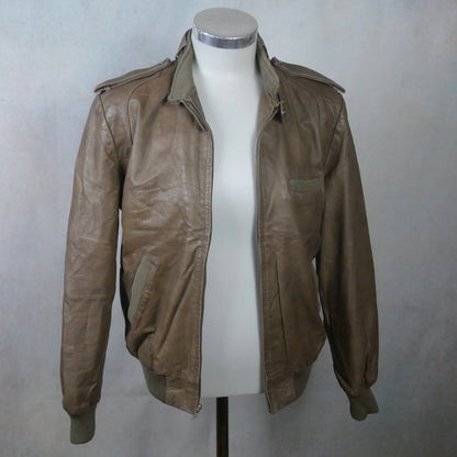 1980s Brown Leather Jacket | Vintage Chess King | Medium