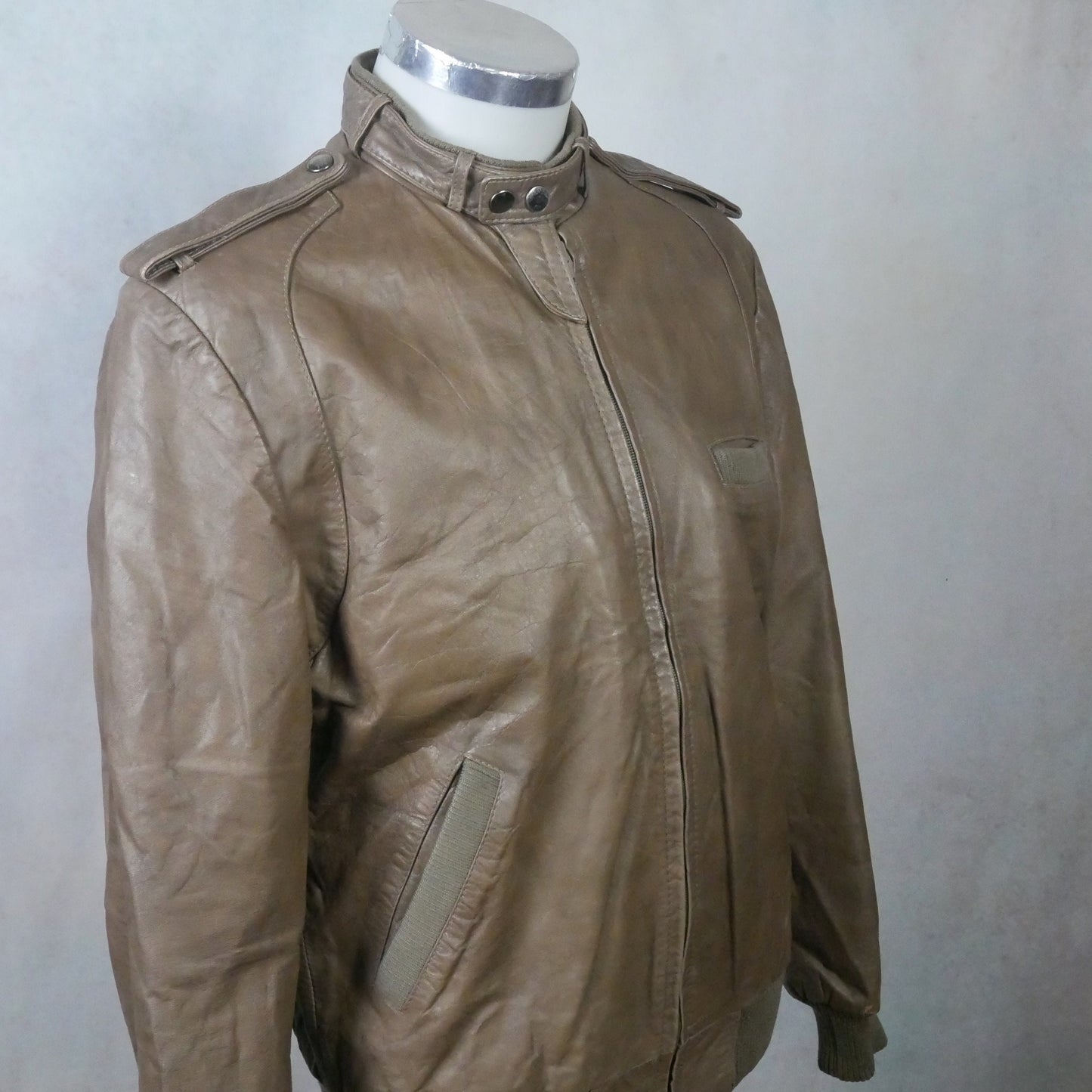 1980s Brown Leather Jacket | Vintage Chess King | Medium