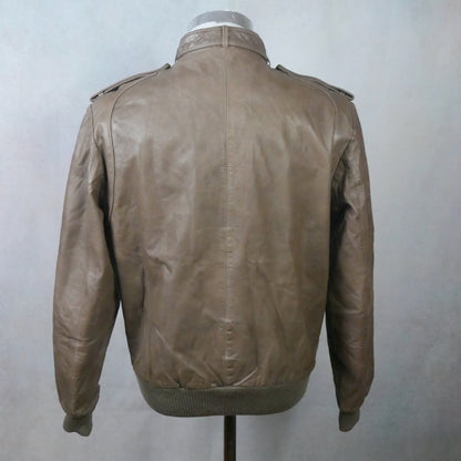 1980s Brown Leather Jacket | Vintage Chess King | Medium