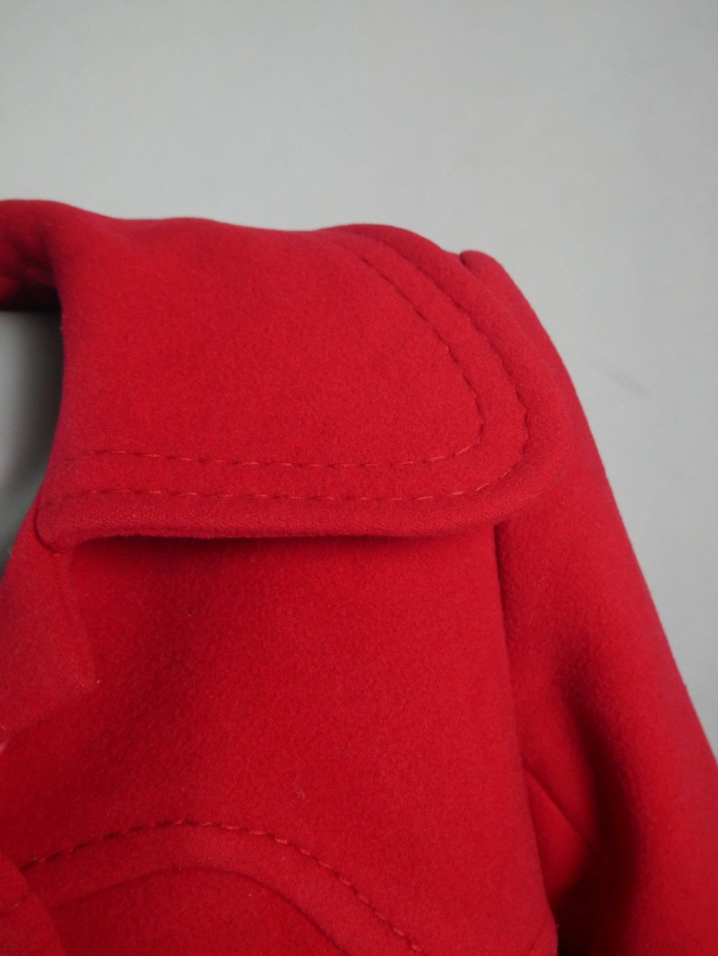 60s Mod Red Coat | Vintage Chelsea Mary Jane Wool Coat | Medium